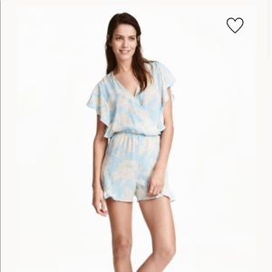 HM Light Blue Floral Playsuit Romper Onsie 8